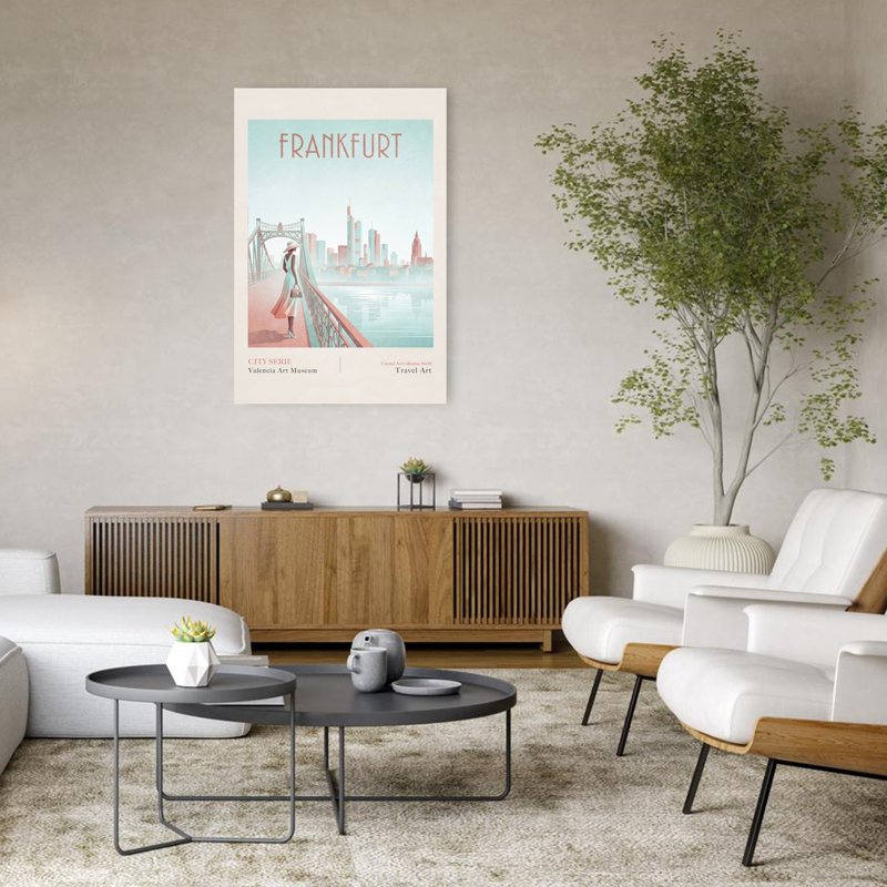 «Elegant Francfort Cityscape», impression sur toile, H 48 po x l 32 po