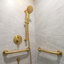 Barre de sécurité pour salle de bain en or 16 po avec poignée moletée antidérapante, conforme à l'ADA, paquet de 2-128533693-128533690