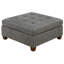 Surface moderne en gris antique, tissu respirant semblable au cuir, pieds en bois de style contemporain, solide pour la pièce
