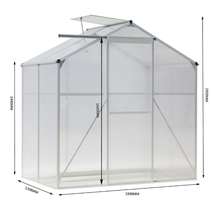 Reinbeck 6.23 Ft W x 4.29 Ft D Lean-To Greenhouse