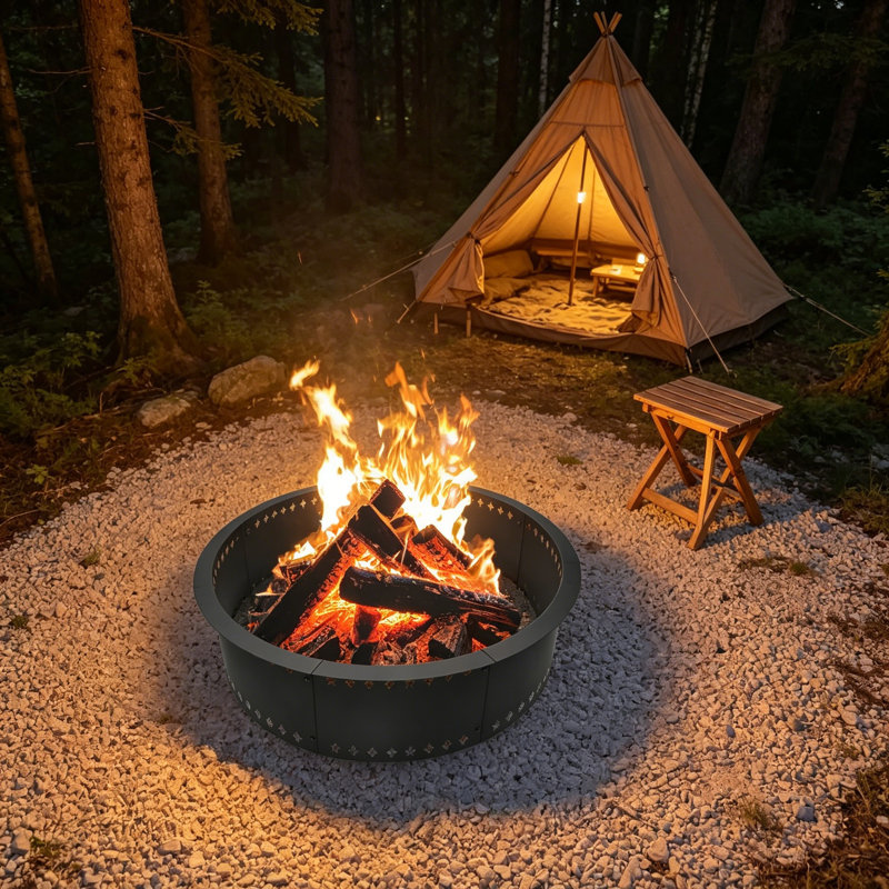 36in Smokeless Fire Pit Ring Insert for Wood Burning