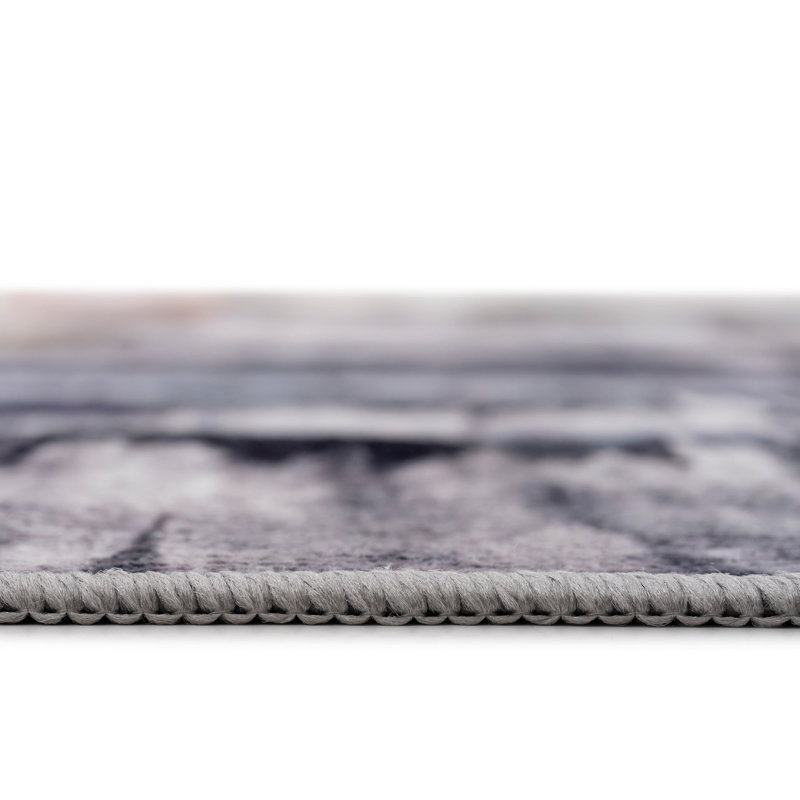 Tavian Runner Abstract Cotton Washable Area Rug, 60cm x 240cm
