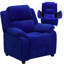 Deluxe Padded Contemporary Kids Recliner with Storage Arms-769427017