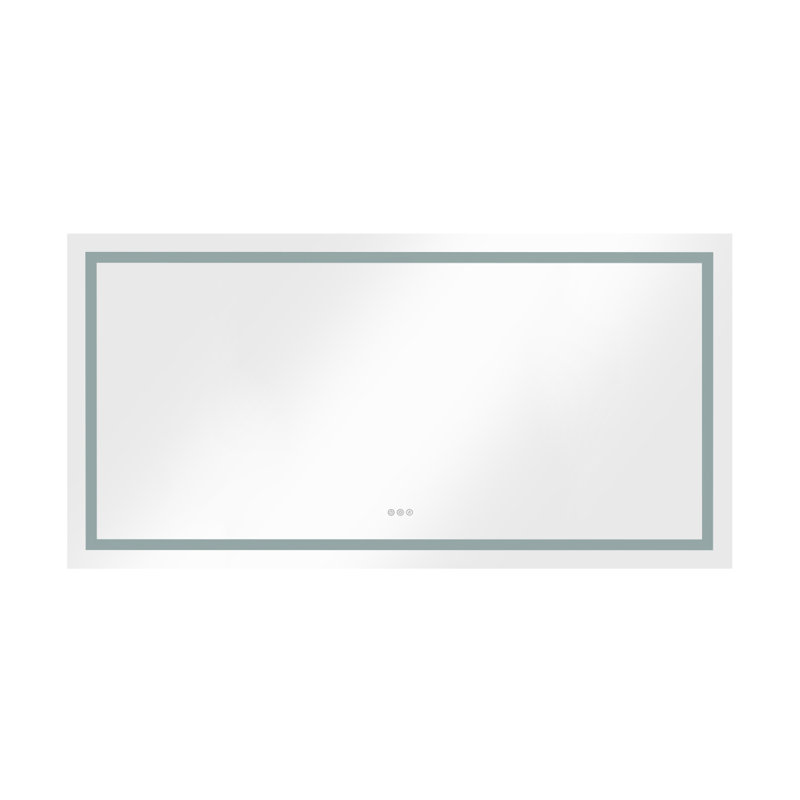 72 X 36 Inch LED Bathroom Mirror With Front And Backlight, Wall Mounted Vanity Mirror, Antifog, Memory, 3 Colors, Stepless Dimmable