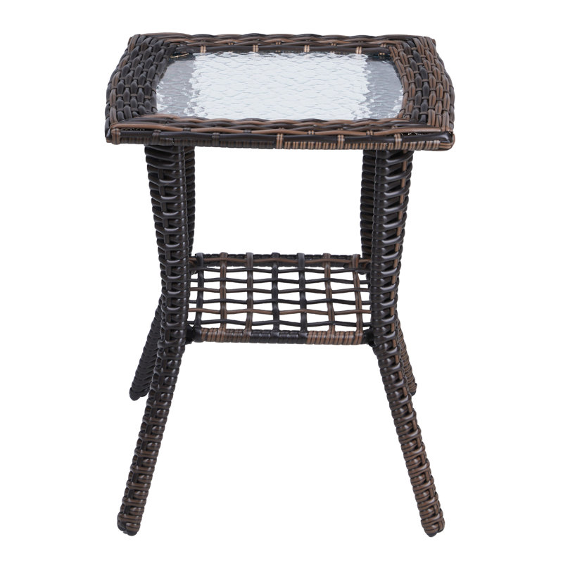 Table d'appoint en osier Avanthi, Brun