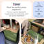 Froppi Camping Large Green Plastic Collapsible Storage Box with Wooden Lid L50.5 W36 H29 cm