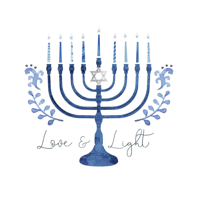 «Indigo Hanukkah» par Victoria Borges, impression sur toile tendue, H 12 po x l 12 po x P 0,75 po