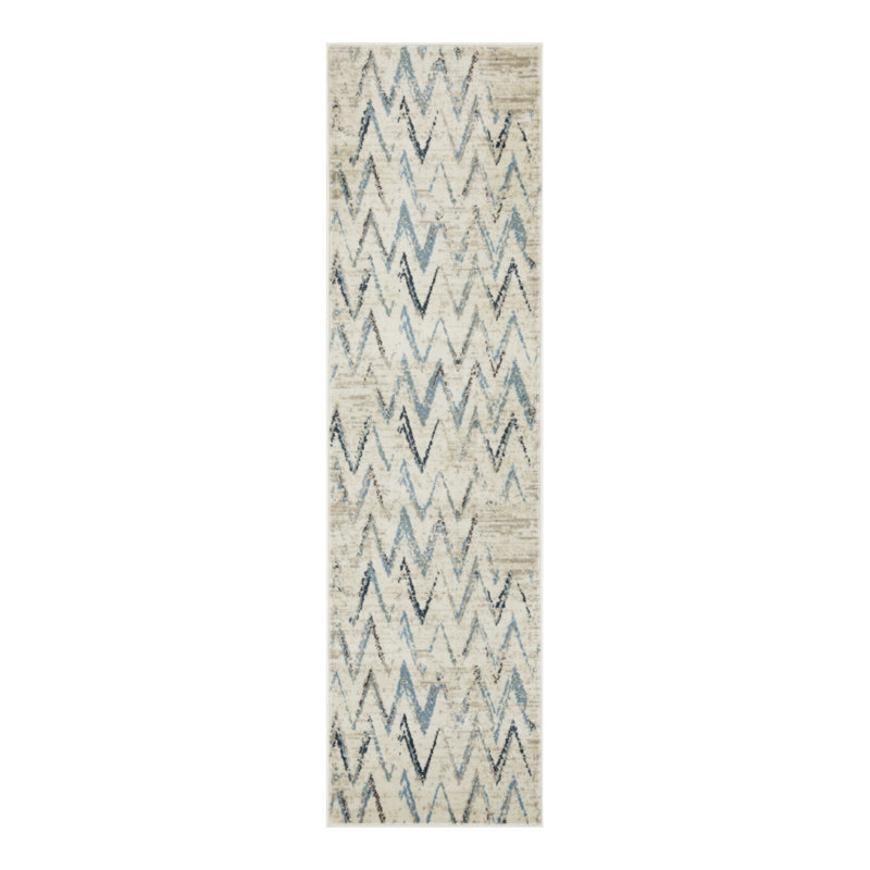 Tapis de couloir ivoire 8 pi Dhurrie