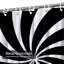 Rideau de douche en spirale noire à spirale noire avec 12 crochets-346555994