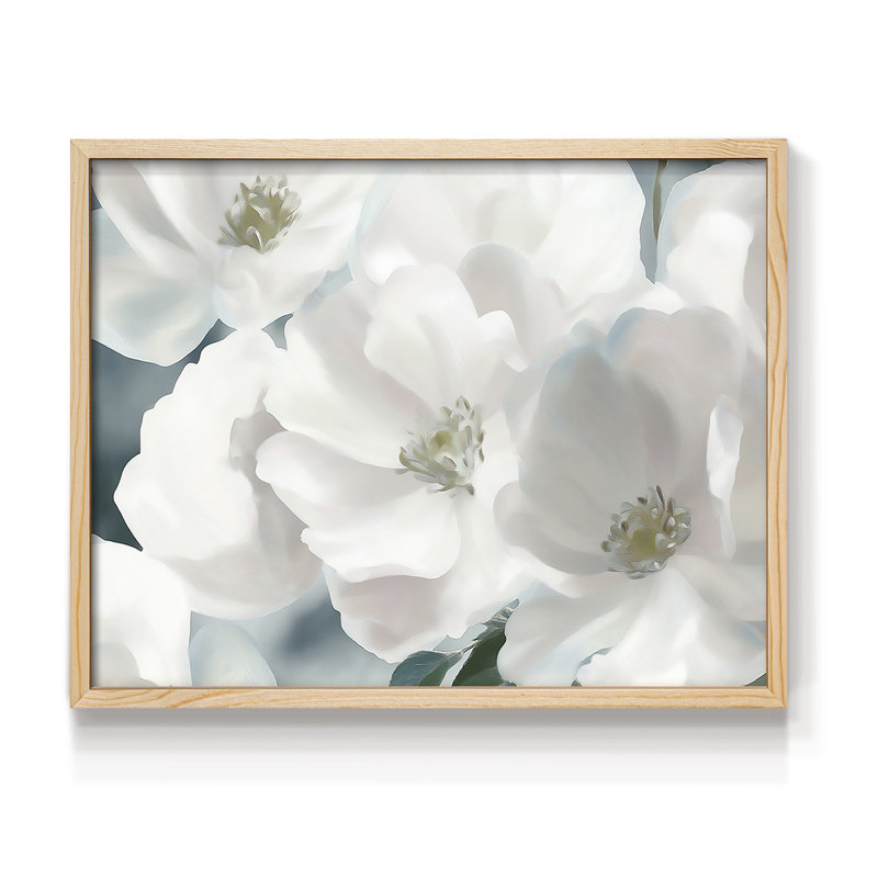 Série florale - XIXe - Reproduction encadrée - Restickable, H 8 po x l 10 po, Naturel