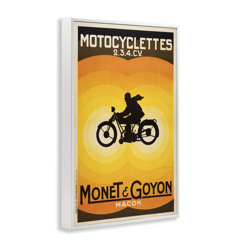 Publicité rétro sur moto, estampe numérique, conception de Marcus Jules, H 30 po x l 20 po