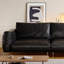 Canapé modulaire noir en cuir véritable-1951759081