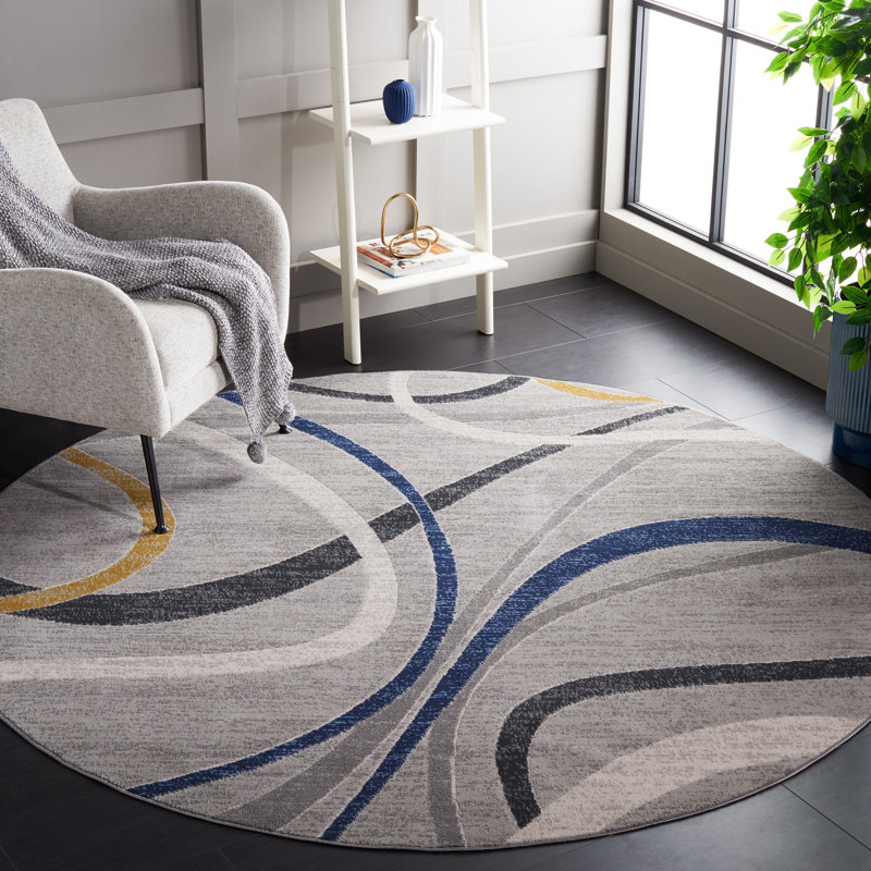 Hanen Performance Abstract Rug, Round 6'7"