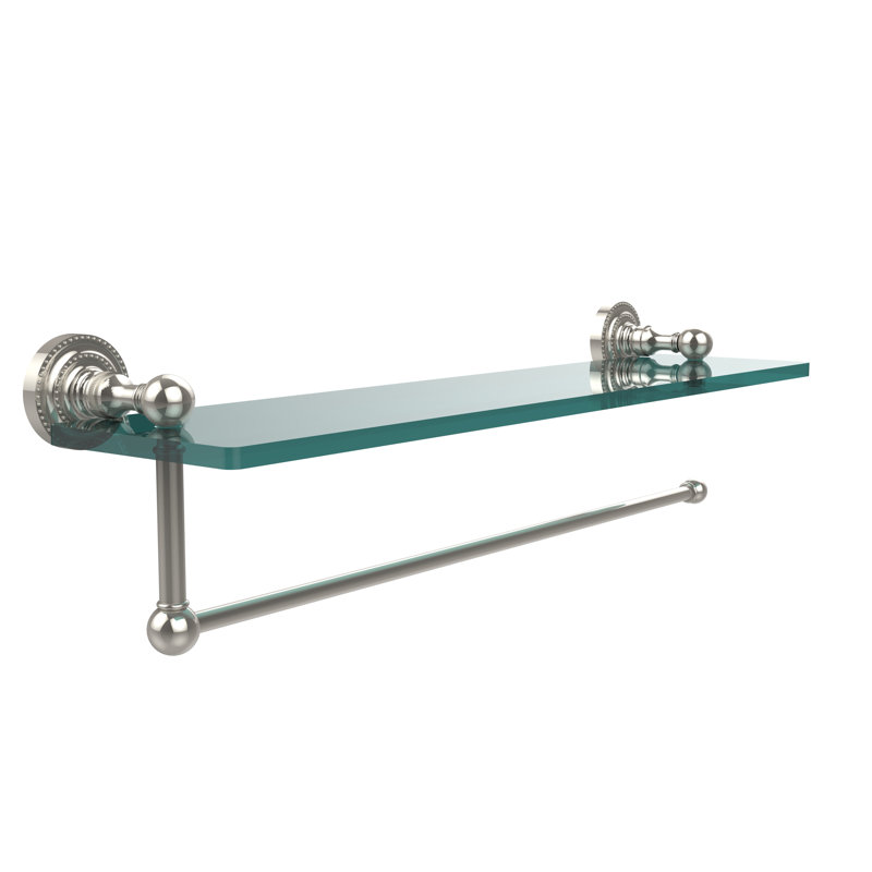 Marchmont Bracket Shelf with Towel Bar, Polished Nickel