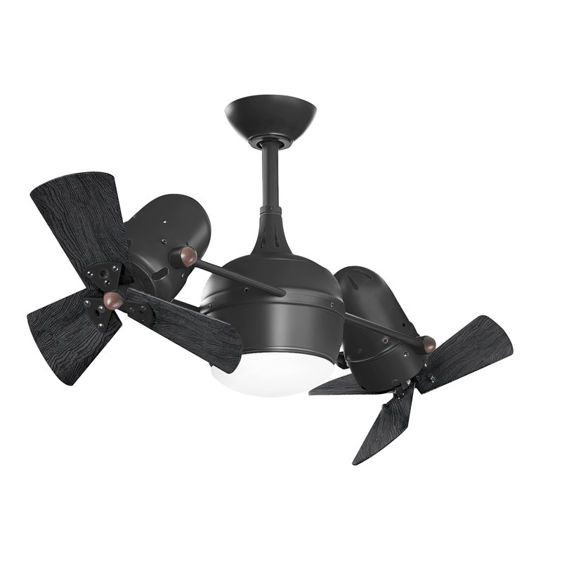41" Dagny 6-Blade Dual Ceiling Fan with Wall Remote, Matte Black, Matte Black