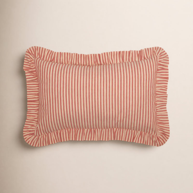 Oreiller rectangulaire en coton Faust, Rouge champêtre / brun foncé, Polyester/ Bourre en polyester
