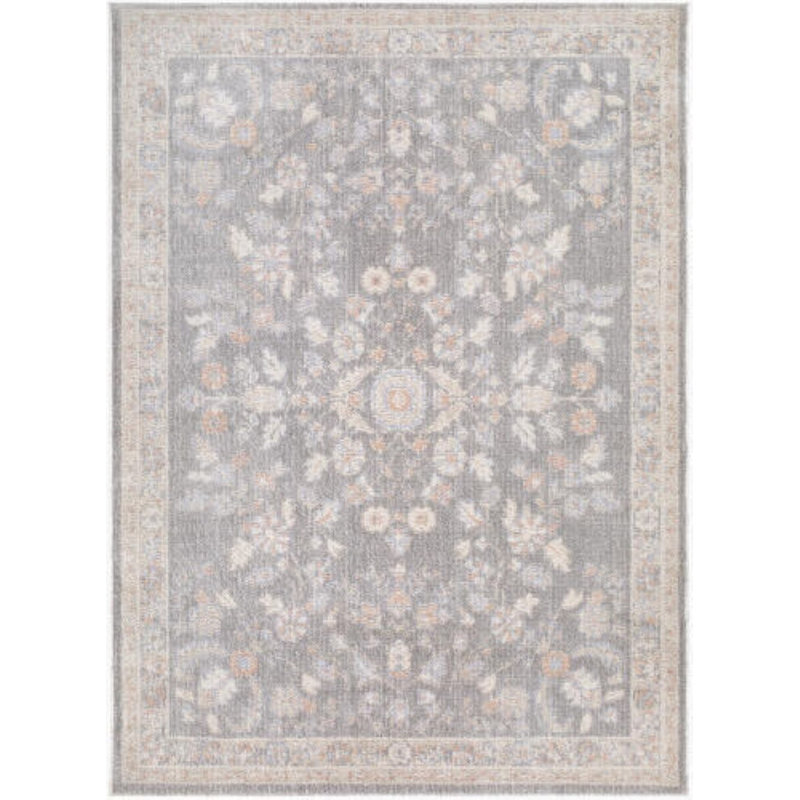Jazz Area Rug, Cream/Ivory/Gray/Purple, Rectangle 5'3" x 7'