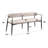 Modern Beige Linen Upholstered Bench With Black Metal Legs And Gold Accent Rail-1802357079