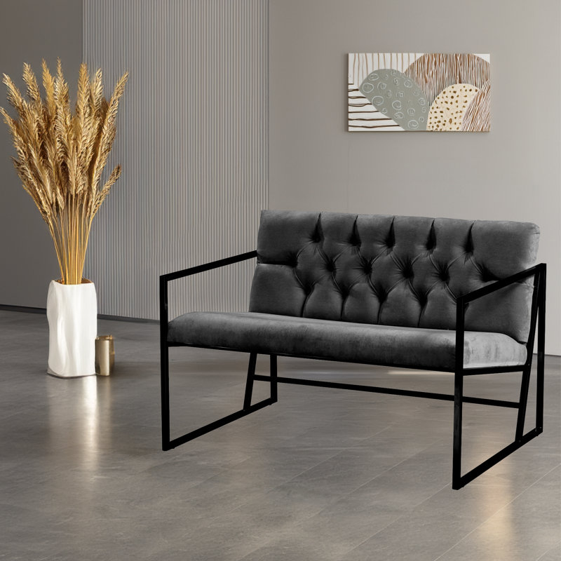 2-Seat Sofa, Black, Fume