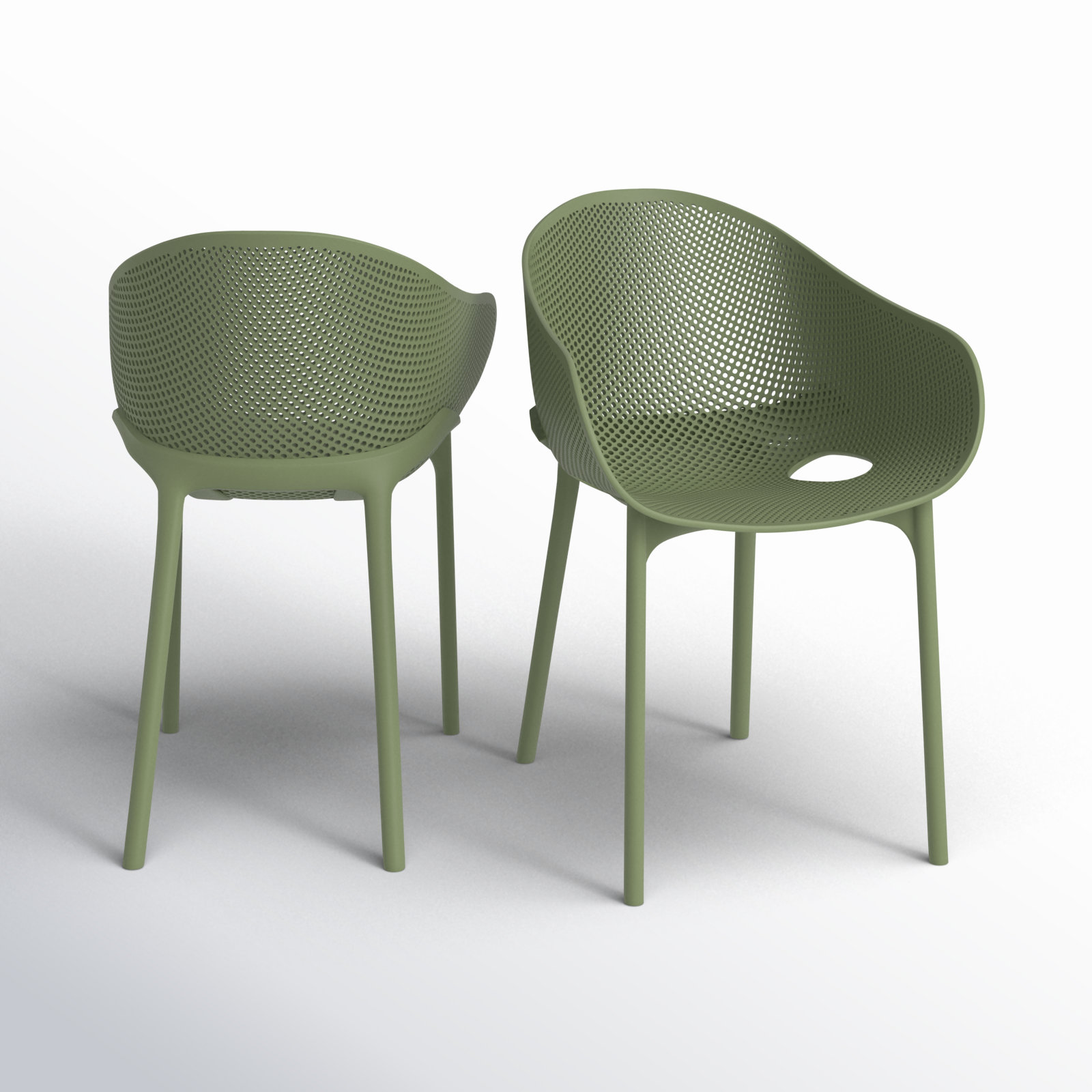 Farrah Stackable Patio Armchair, Olive Green