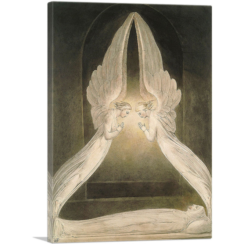 «Christ in the sépulcre» par William Blake, reproduction d'art sur toile tendue, H 18 po x l 12 po x 1,5 po
