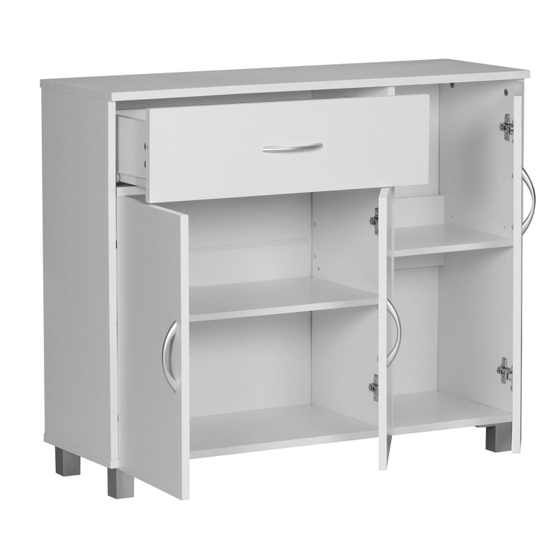 90cm Sideboard, White Matt / Grey