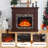  46" TV Stand Electric Fireplace with Mantel, Portable Freestanding Wood Stove with Remote Control, 23'' Electric Fireplace Insert Heater, 1400W Realistic 3D Flame Stacked Stone Surround-321203192-321203193