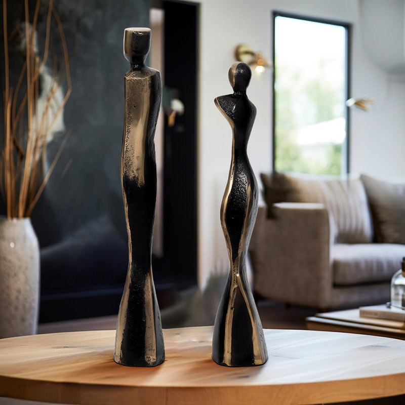 Ensemble de 2 statues de couple Torren 14/16 po Eliran, bronze