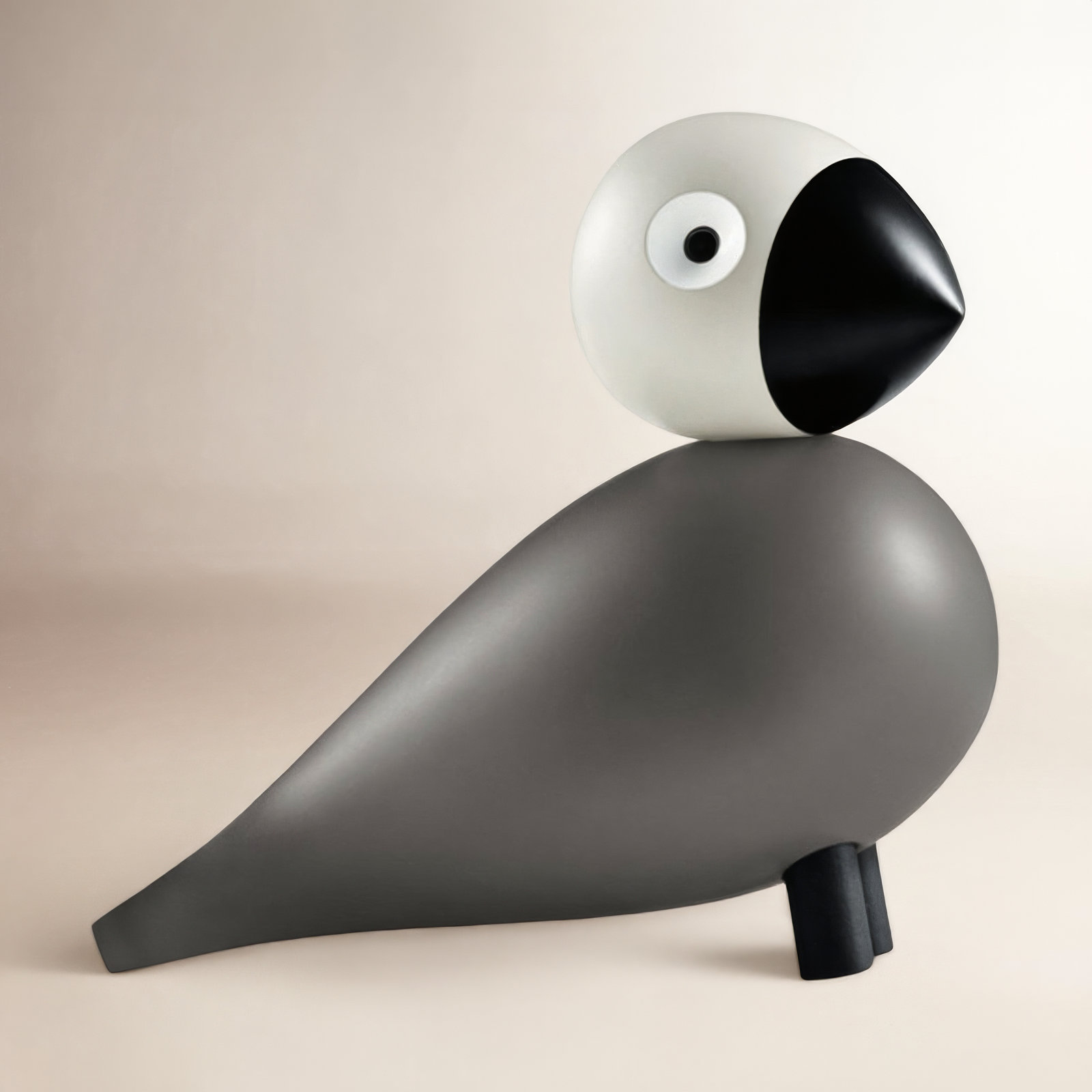 Kay Bojesen Songbird, 6.1" H x 6.3" W x 3.1" D, Gray/Light Gray, 1