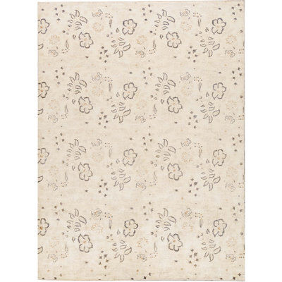 Tapis gris de haute qualité noué à la main
