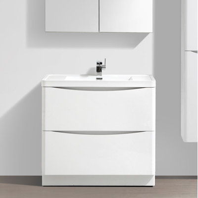 Stanhope 900mm Single Bathroom Vanity with Semi-Recessed Resin Basin