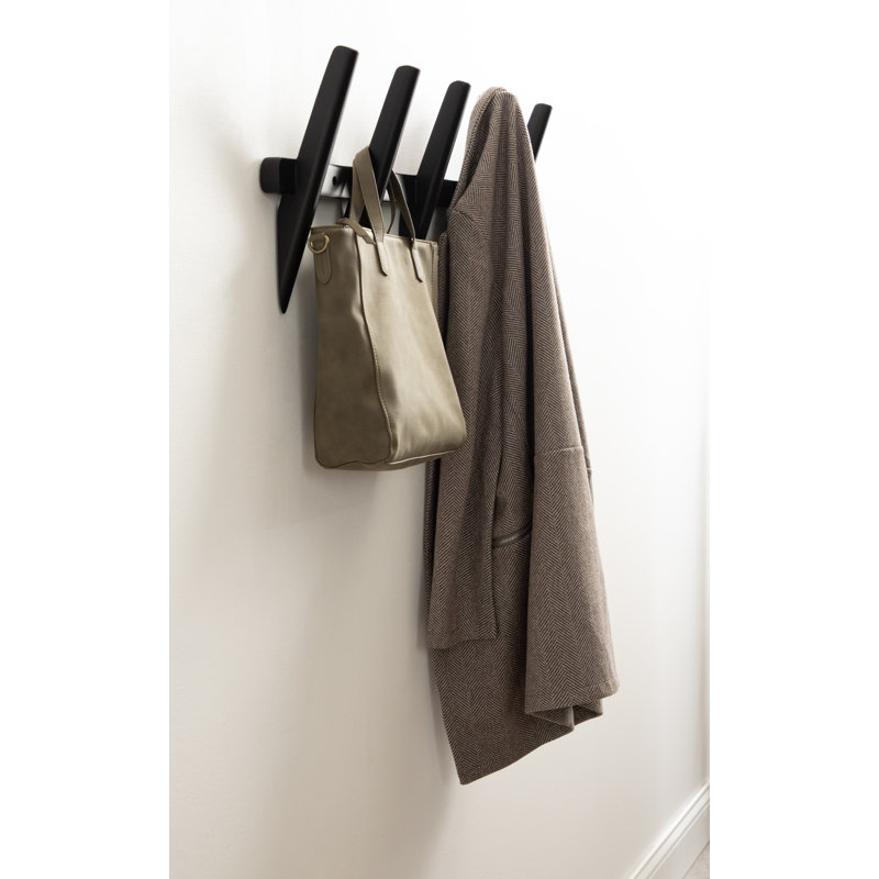 Five-Hook Hanging Coat Rack, Black