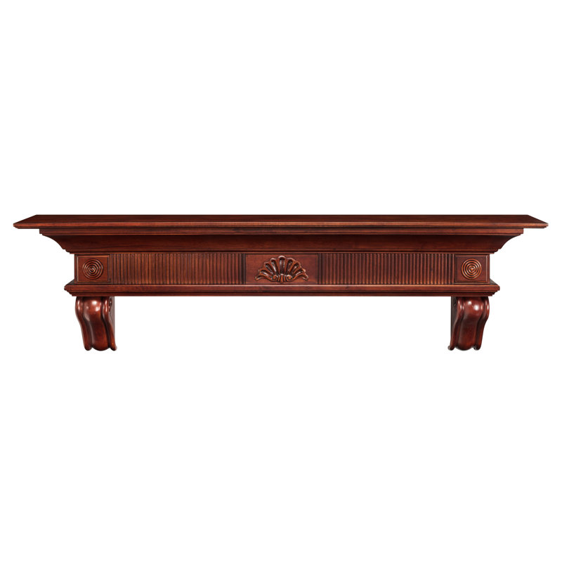 The Devonshire Fireplace Mantel Shelf, Cherry Distressed, 60"