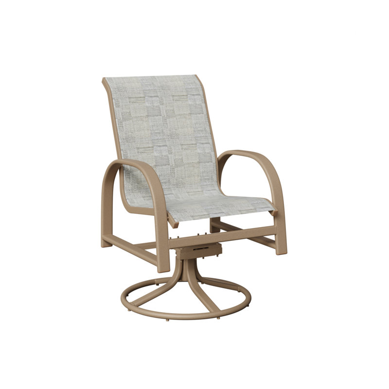 Chaise berçante pivotante en aluminium Amma, Solido Luxe, Chêne veiné de bois