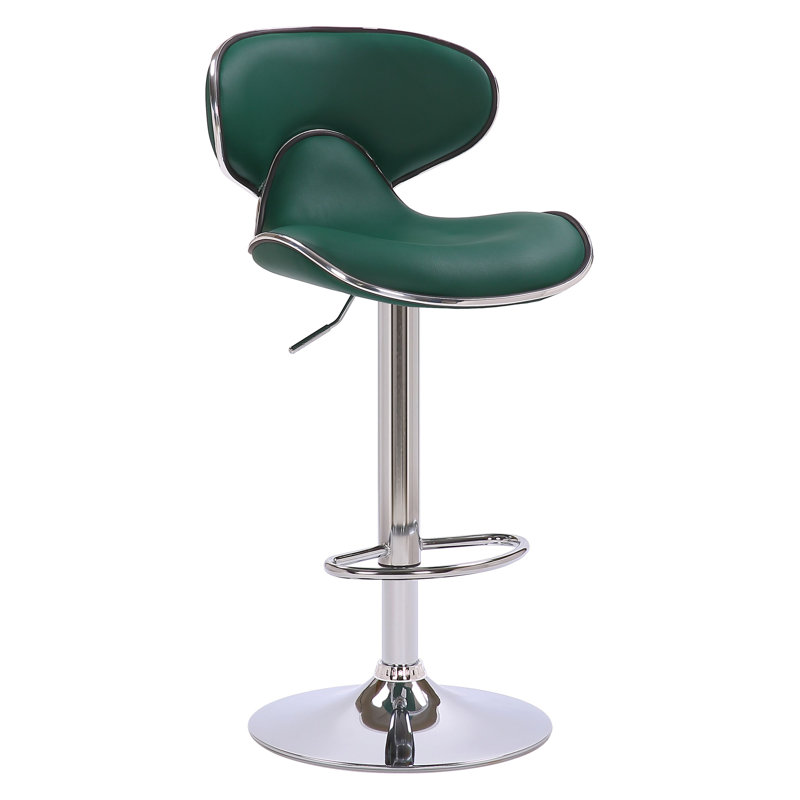 Baudette Swivel Upholstered Adjustable Height Counter Stool with Metal Frame, Sage Green