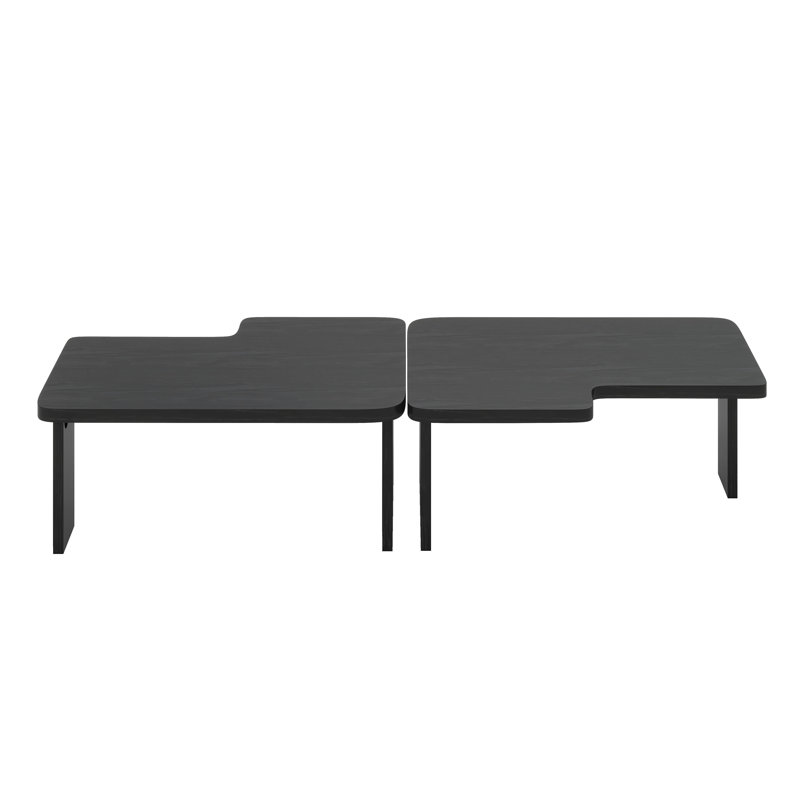 Ensemble de tables basses modernes et minimalistes, Noir