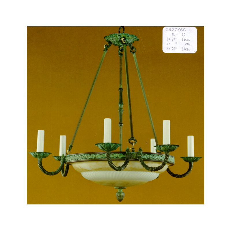 Demaria 10 - Light Candle Style Chandelier, Antique Silver