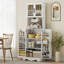 Armoire de cuisine, huche de cuisine avec 8 tablettes de porte, blanc