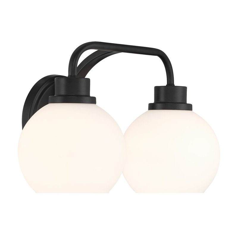 Éclairage pour salle de bain 2 lumières Volnak, Noir mat