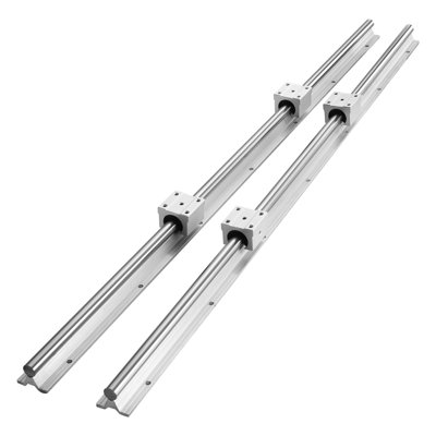 Ensemble de rails de guidage SBR16, 2 rails de commande numérique par ordinateur 31,5 po et 4 blocs coulissants, ensemble de mouvement linéaire en acier au carbone de précision pour les machines automatisées de bricolage