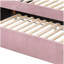 Lit de jour en velours rose Adkins avec couchette (simple)