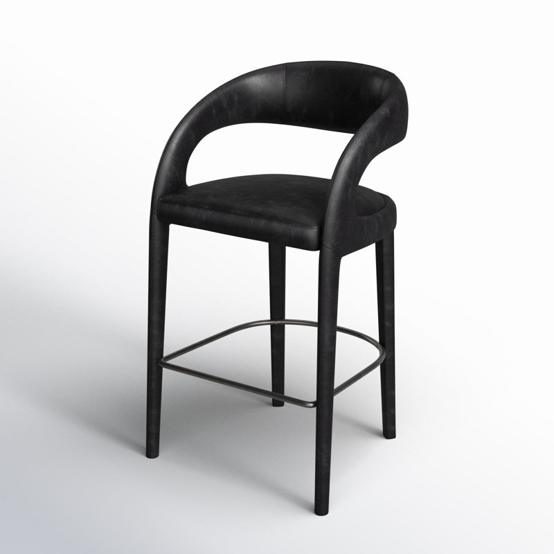 Hawkins Stool, Bar Stool (30.51" Seat Height), Sonoma Black/Genuine Leather