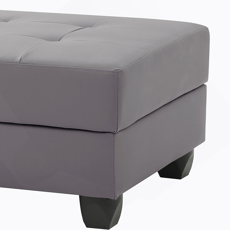 Chic Gray Contemporary Ottoman