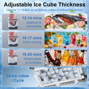 Nugget Ice Makers Countertop,40lbs In 24hrs, 9 Ice Cubes Ready In 6 Mins 9 Sizes,auto-cleaning Ice Makers Portable Ice Machine For Home Kitchen Office Party & Large Families