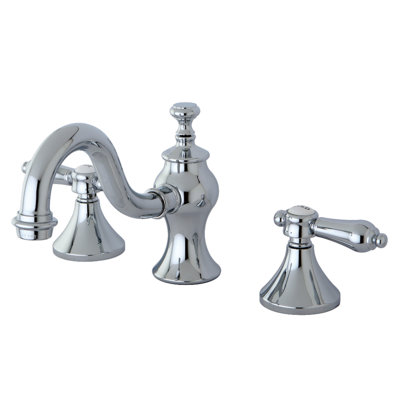 Kingston Brass Bel-Air Two-Handle 3-Hole Deck Mount Widespread Bathroom Faucet with Brass Pop-Up Drain