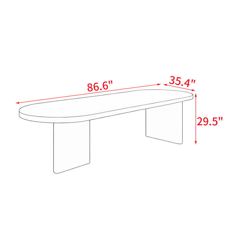 Kathlen solid wood dining table, 29.5"H x 86.6"L x 35.4"W
