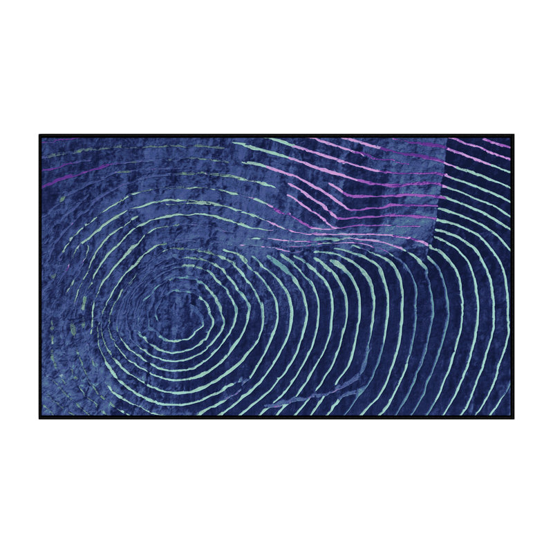 Machine Washable Blue Area Rug, Rectangle 2' x 3'
