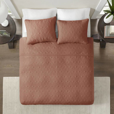 Couvre-lit réversible 3 pièces Clay Red