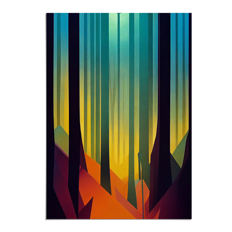 Block Print Forest No.3 - Print, Paper, 59.4cm H x 42cm W, No Matte