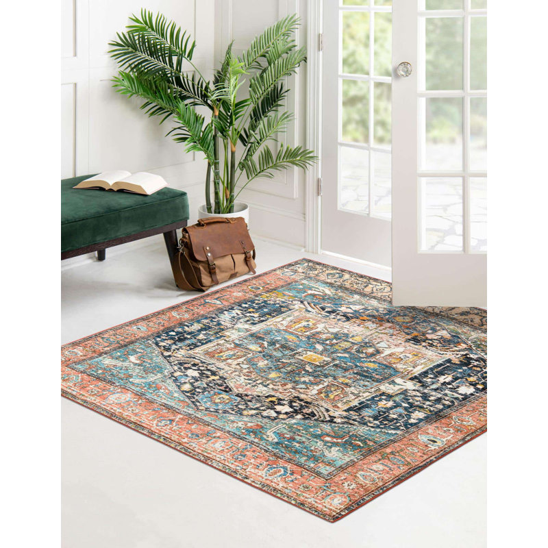 Ahniya Oriental Indoor Rug, Square 7'10"